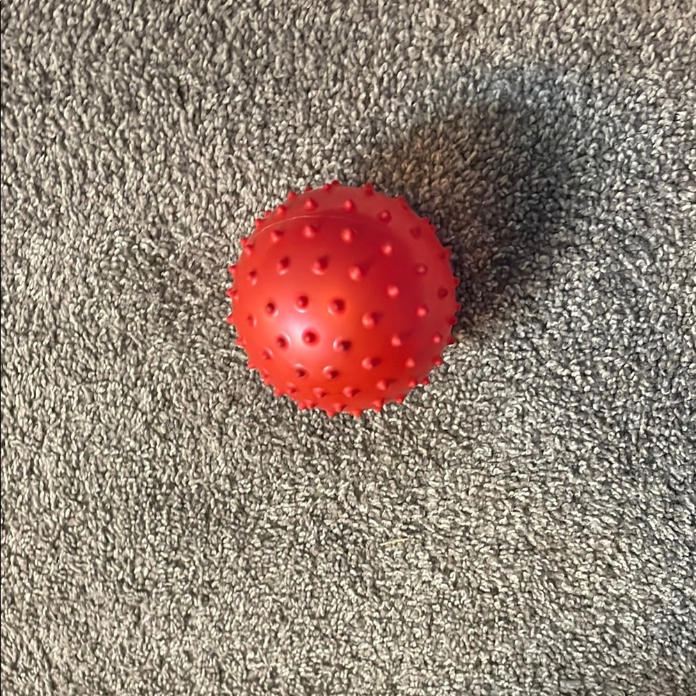 Vibrant Red Textured Sensory Toy Ball